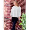 imageImily Bela Womens Oversized Tops Long Sleeve Shirts Exposed Line Round Neck Tee Side Slit Cotton Basic Top 2025White
