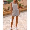 imageImily Bela Womens Pajama Sets 2 Piece Sleeveless Summer Pjs Ribbed Knit Tank Top and Shorts Cute Lounge SleepwearKhaki