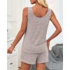 imageImily Bela Womens Pajama Sets 2 Piece Sleeveless Summer Pjs Ribbed Knit Tank Top and Shorts Cute Lounge SleepwearKhaki