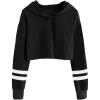 imageImily Bela Kids Crop Tops Girls Striped Long Sleeve Fashion Hoodies Pullover SweatshirtsBlack