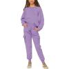 imageImily Bela Kids Girls Sweatsuit Lounge sets Crewneck Sweatshirt Casual Drawstring Sweatpants with PocketPurple
