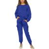 imageImily Bela Kids Girls Sweatsuit Lounge sets Crewneck Sweatshirt Casual Drawstring Sweatpants with PocketRoyal Blue