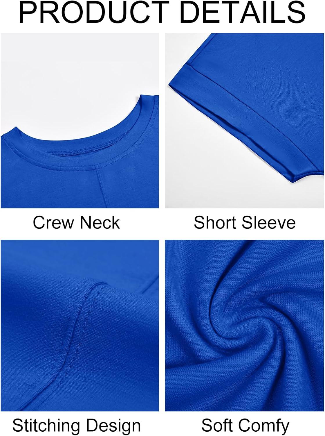 imageImily Bela Womens Short Sleeve T Shirts Summer Crew Neck Dressy Casual Tops Basic Trendy TeesRoyal