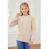 imageGirls Pullover Sweaters Kids Long Sleeve Drop Shoulder Sweaters Casual Boat Neck Knit Jumper TopsApricot