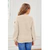 imageGirls Pullover Sweaters Kids Long Sleeve Drop Shoulder Sweaters Casual Boat Neck Knit Jumper TopsApricot