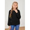 imageGirls Pullover Sweaters Kids Long Sleeve Drop Shoulder Sweaters Casual Boat Neck Knit Jumper TopsBlack