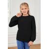 imageGirls Pullover Sweaters Kids Long Sleeve Drop Shoulder Sweaters Casual Boat Neck Knit Jumper TopsBlack