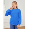 imageGirls Pullover Sweaters Kids Long Sleeve Drop Shoulder Sweaters Casual Boat Neck Knit Jumper TopsBright Blue