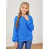 imageGirls Pullover Sweaters Kids Long Sleeve Drop Shoulder Sweaters Casual Boat Neck Knit Jumper TopsBright Blue