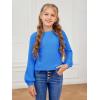 imageGirls Pullover Sweaters Kids Long Sleeve Drop Shoulder Sweaters Casual Boat Neck Knit Jumper TopsBright Blue