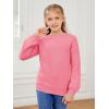 imageGirls Pullover Sweaters Kids Long Sleeve Drop Shoulder Sweaters Casual Boat Neck Knit Jumper TopsBright Pink