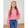 imageGirls Pullover Sweaters Kids Long Sleeve Drop Shoulder Sweaters Casual Boat Neck Knit Jumper TopsBright Pink