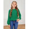 imageGirls Pullover Sweaters Kids Long Sleeve Drop Shoulder Sweaters Casual Boat Neck Knit Jumper TopsDark Green