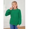 imageGirls Pullover Sweaters Kids Long Sleeve Drop Shoulder Sweaters Casual Boat Neck Knit Jumper TopsDark Green