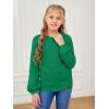 imageGirls Pullover Sweaters Kids Long Sleeve Drop Shoulder Sweaters Casual Boat Neck Knit Jumper TopsDark Green