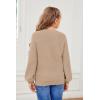 imageGirls Pullover Sweaters Kids Long Sleeve Drop Shoulder Sweaters Casual Boat Neck Knit Jumper TopsKhaki