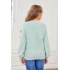 imageGirls Pullover Sweaters Kids Long Sleeve Drop Shoulder Sweaters Casual Boat Neck Knit Jumper TopsMint Green