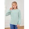 imageGirls Pullover Sweaters Kids Long Sleeve Drop Shoulder Sweaters Casual Boat Neck Knit Jumper TopsMint Green