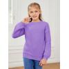 imageGirls Pullover Sweaters Kids Long Sleeve Drop Shoulder Sweaters Casual Boat Neck Knit Jumper TopsPurple