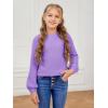 imageGirls Pullover Sweaters Kids Long Sleeve Drop Shoulder Sweaters Casual Boat Neck Knit Jumper TopsPurple