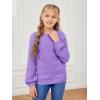 imageGirls Pullover Sweaters Kids Long Sleeve Drop Shoulder Sweaters Casual Boat Neck Knit Jumper TopsPurple
