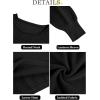 imageImily Bela Cropped Sweaters for Women Lantern Long Sleeve Crop Top Slouchy Trendy Loose Crewneck Pullover SweaterBlack