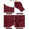 imageImily Bela Cropped Sweaters for Women Lantern Long Sleeve Crop Top Slouchy Trendy Loose Crewneck Pullover SweaterWine Red