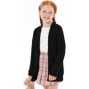 imageImily Bela Girls Cardigan Open Front Popcorn Knit Long Sleeve Sweaters Coat with PocketsBlack