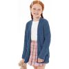 imageImily Bela Girls Cardigan Open Front Popcorn Knit Long Sleeve Sweaters Coat with PocketsBlue