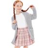 imageImily Bela Girls Cardigan Open Front Popcorn Knit Long Sleeve Sweaters Coat with PocketsGrey