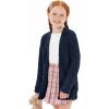 imageImily Bela Girls Cardigan Open Front Popcorn Knit Long Sleeve Sweaters Coat with PocketsNavy Blue