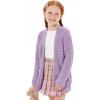 imageImily Bela Girls Cardigan Open Front Popcorn Knit Long Sleeve Sweaters Coat with PocketsPurple