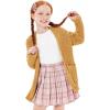 imageImily Bela Girls Cardigan Open Front Popcorn Knit Long Sleeve Sweaters Coat with PocketsYellow2
