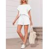 imageImily Bela Womens 2 Piece Lounge Sets Summer Short Sleeve Tops and Shorts Set Airport Travel OutfitsWhite