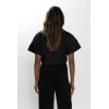 imageImily Bela Womens Cropped Shirts Summer V Neck Twist Front Tops Blouses with PocketsBlack