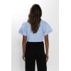 imageImily Bela Womens Cropped Shirts Summer V Neck Twist Front Tops Blouses with PocketsBlue