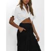 imageImily Bela Womens Cropped Shirts Summer V Neck Twist Front Tops Blouses with PocketsWhite