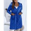 imageImily Bela Womens Long Quilted Jackets Zip Up Hooded Drawstring Waist Coats with PocketsBlue