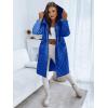 imageImily Bela Womens Long Quilted Jackets Zip Up Hooded Drawstring Waist Coats with PocketsBlue