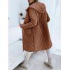 imageImily Bela Womens Long Quilted Jackets Zip Up Hooded Drawstring Waist Coats with PocketsBrown