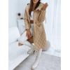 imageImily Bela Womens Long Quilted Jackets Zip Up Hooded Drawstring Waist Coats with PocketsDark Khaki