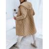 imageImily Bela Womens Long Quilted Jackets Zip Up Hooded Drawstring Waist Coats with PocketsDark Khaki