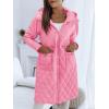 imageImily Bela Womens Long Quilted Jackets Zip Up Hooded Drawstring Waist Coats with PocketsPink
