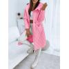 imageImily Bela Womens Long Quilted Jackets Zip Up Hooded Drawstring Waist Coats with PocketsPink