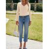 imageImily Bela Womens Long Sleeve Shirts V Neck Slim Fitted Henley Tops 2025 Ribbed Knit Casual Trendy Going Out Crop TopsApricot