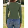 imageImily Bela Womens Long Sleeve Shirts V Neck Slim Fitted Henley Tops 2025 Ribbed Knit Casual Trendy Going Out Crop TopsArmy Green
