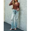 imageImily Bela Womens Long Sleeve Shirts V Neck Slim Fitted Henley Tops 2025 Ribbed Knit Casual Trendy Going Out Crop TopsBrown