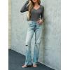 imageImily Bela Womens Long Sleeve Shirts V Neck Slim Fitted Henley Tops 2025 Ribbed Knit Casual Trendy Going Out Crop TopsDark Grey