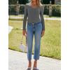 imageImily Bela Womens Long Sleeve Shirts V Neck Slim Fitted Henley Tops 2025 Ribbed Knit Casual Trendy Going Out Crop TopsDark Grey