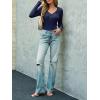 imageImily Bela Womens Long Sleeve Shirts V Neck Slim Fitted Henley Tops 2025 Ribbed Knit Casual Trendy Going Out Crop TopsNavy Blue